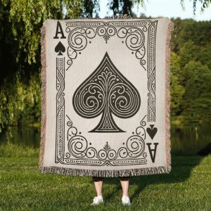 Ace Of Spades Woven Blanket
