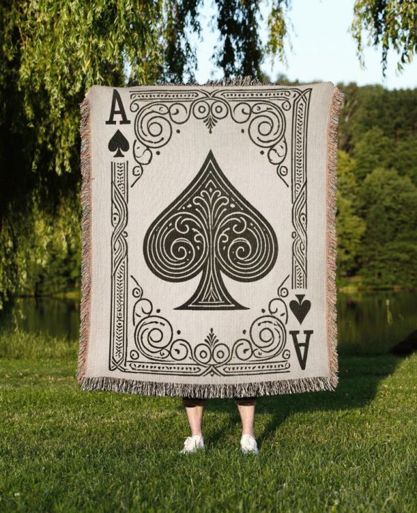Ace Of Spades Woven Blanket