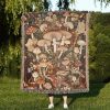 Botanical Mushroom Tapestry Blanket