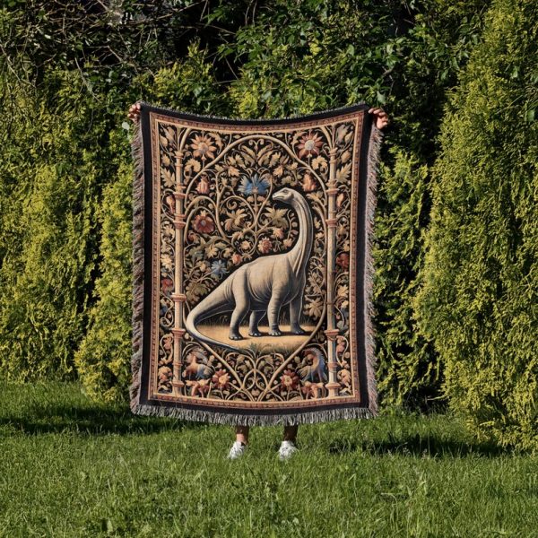 Brontosaurus Medieval Woven Blanket