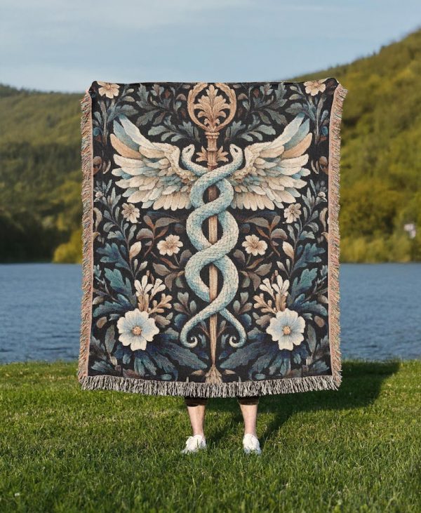 Caduceus Floral Woven Blanket