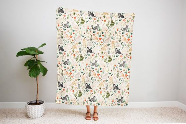 Cottagecore Cat Blanket