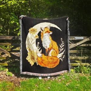 Cottagecore Fox And Moon Blanket