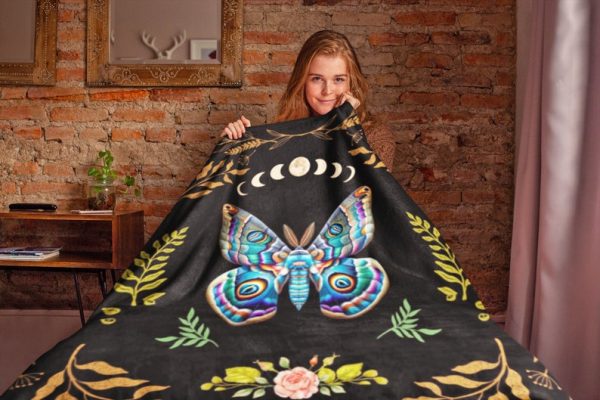 Cottagecore Moth Blanket
