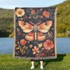 Cottagecore Moth Woven Blanket