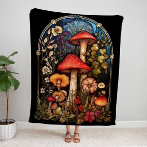 Cottagecore Mushroom Blanket