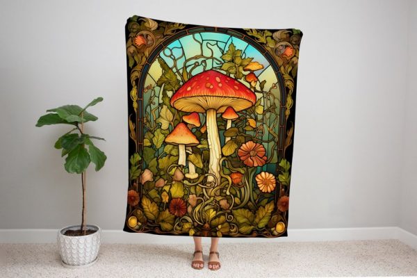Cottagecore Mushroom Blanket