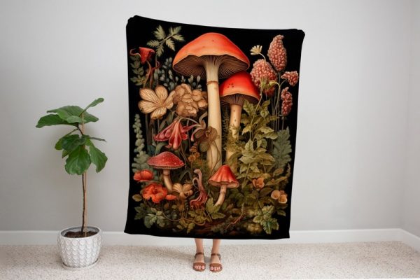 Cottagecore Mushroom Blanket