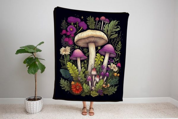 Cottagecore Mushroom Blanket