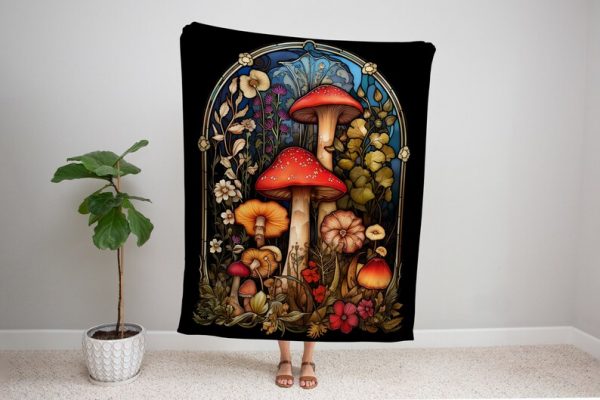 Cottagecore Mushroom Blanket