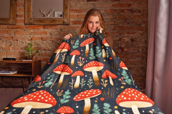 Cottagecore Mushroom Blanket