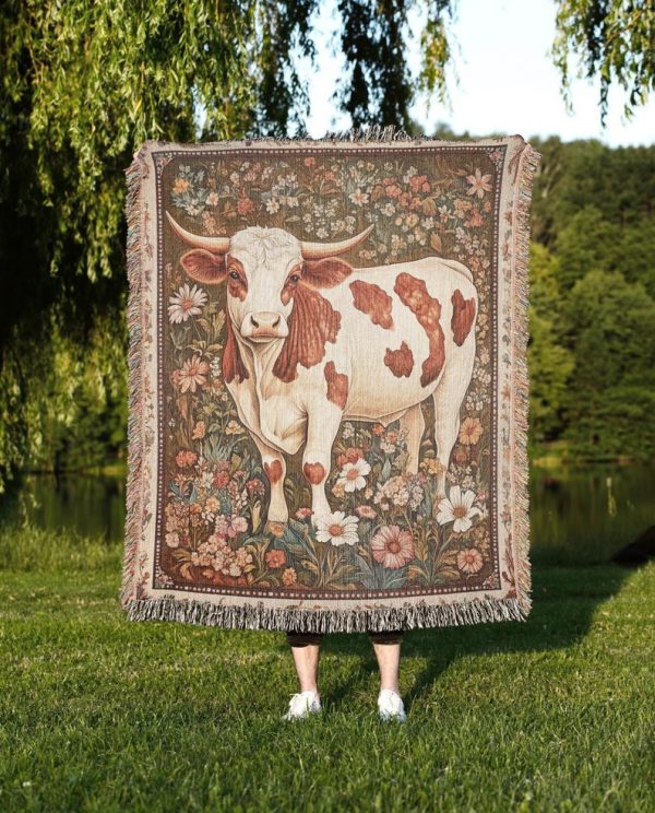 Cow Woven Blanket