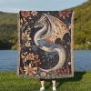 Dragon Floral Woven Blanket