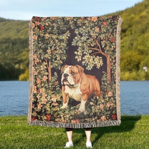 English Bulldog Woven Blanket