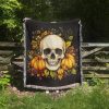 Fall Floral Skull Blanket