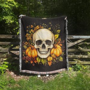 Fall Floral Skull Blanket