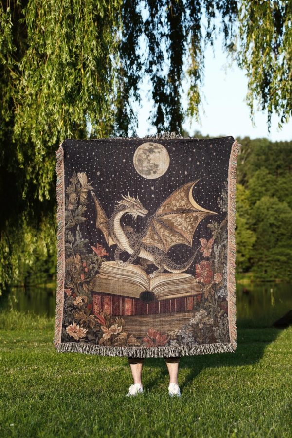 Fantasy Book Dragon Blanket
