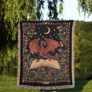 Fantasy Book Dragon Blanket