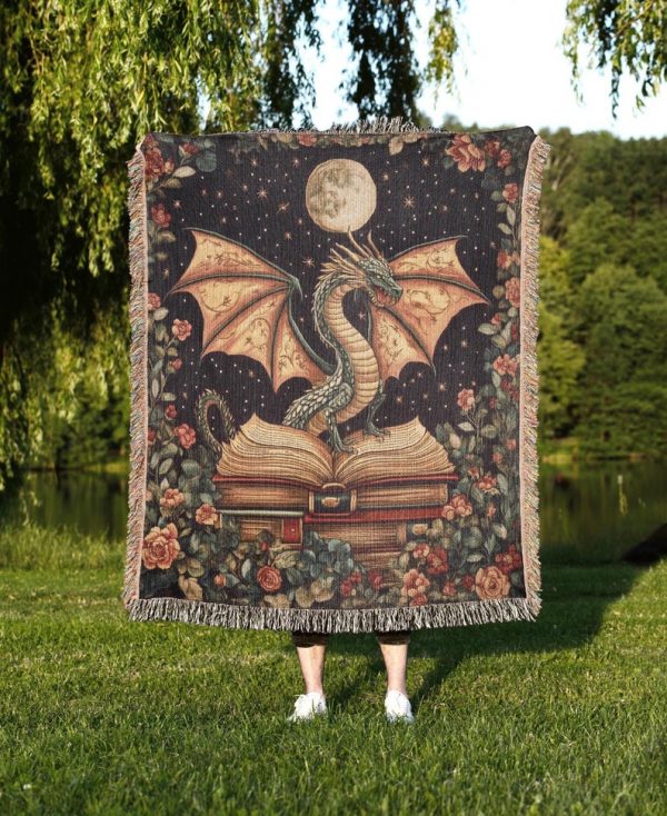 Fantasy Book Dragon Blanket