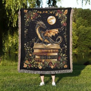 Fantasy Book Dragon Blanket