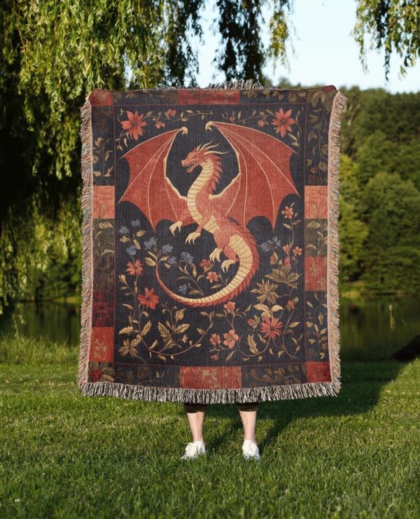 Fantasy Dragon Woven Blanket