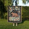 Floral Bear Woven Blanket
