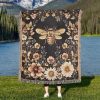 Floral Bee Woven Blanket