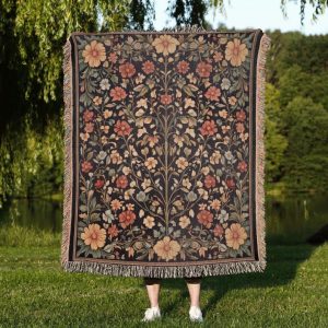 Floral Woven Throw Blanket