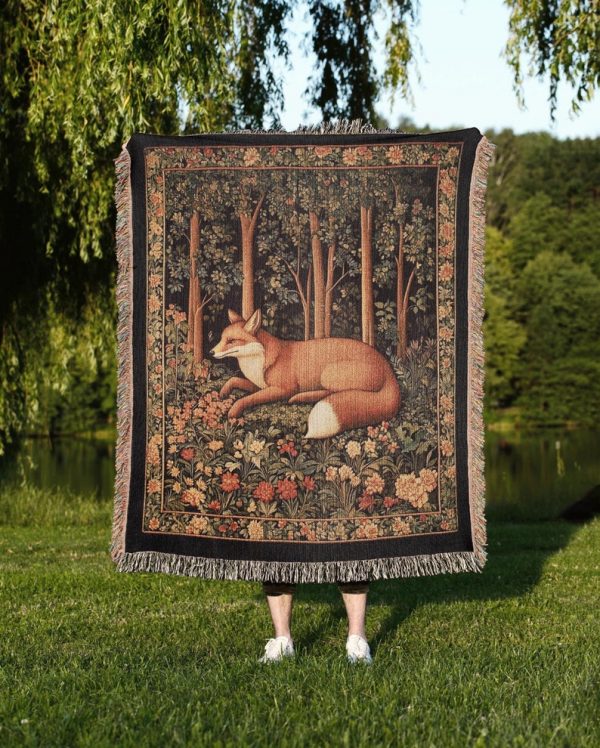 Forest Fox Woven Blanket
