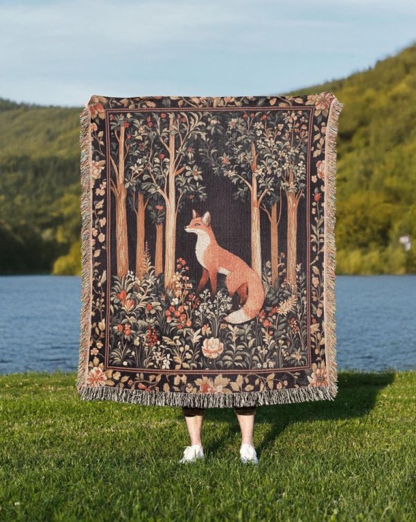 Forest Fox Woven Blanket