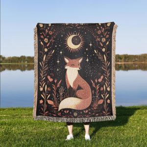 Fox Woven Tapestry Blanket