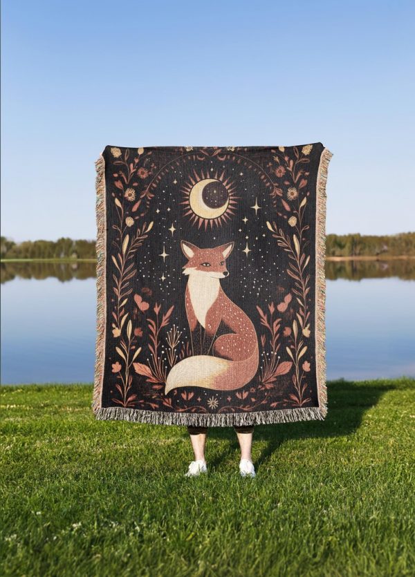 Fox Woven Tapestry Blanket