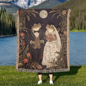 Frog Wedding Tapestry Blanket