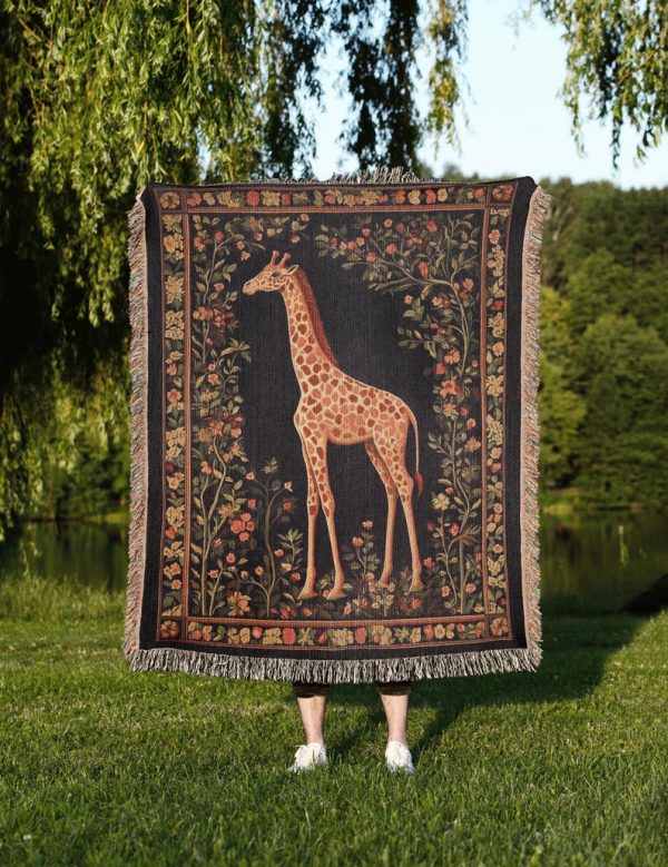 Giraffe Woven Tapestry Blanket