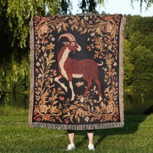 Goat Woven Blanket