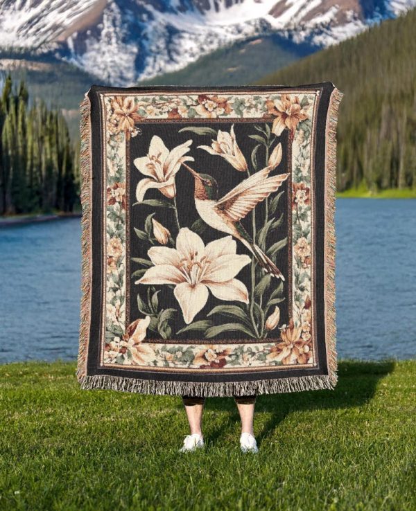 Hummingbird Woven Tapestry Blanket