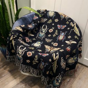 Insects Woven Blanket - Nature Lover Gift