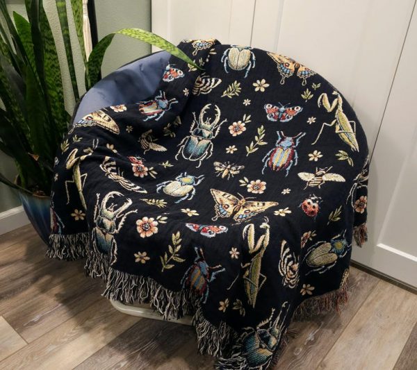 Insects Woven Blanket - Nature Lover Gift
