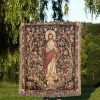 Jesus Floral Woven Blanket