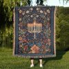 Jewish Menorah Woven Blanket
