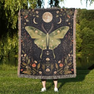 Luna Moth Woven Blanket