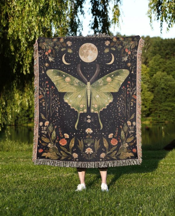 Luna Moth Woven Blanket