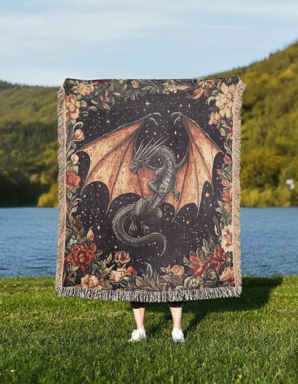 Medieval Dragon Woven Blanket