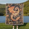 Medieval Dragon Woven Blanket