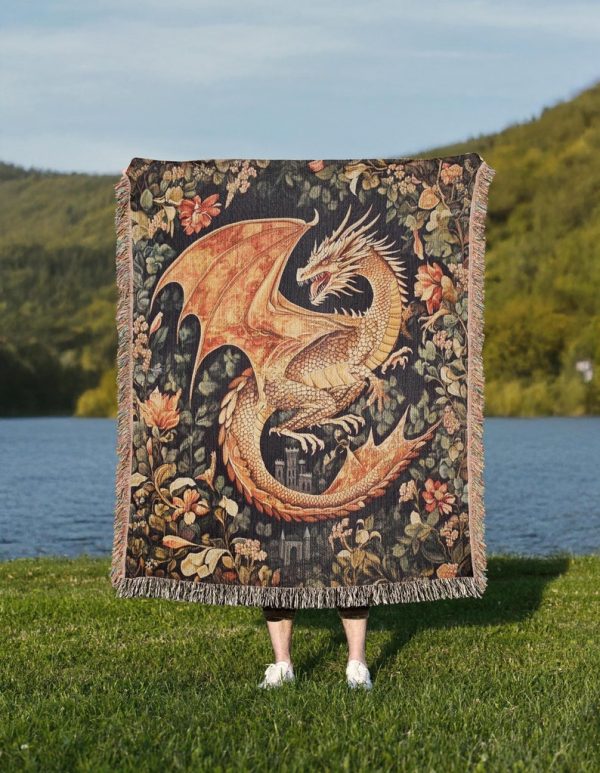 Medieval Dragon Woven Blanket