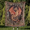 Medieval Dragon Woven Blanket