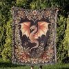 Medieval Dragon Woven Tapestry Blanket