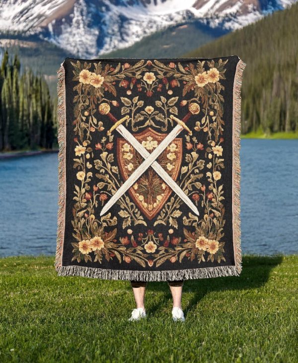 Medieval Sword Tapestry Blanket