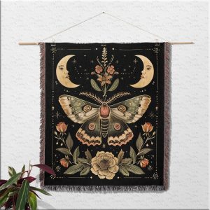 Moon Phase Goth Blanket
