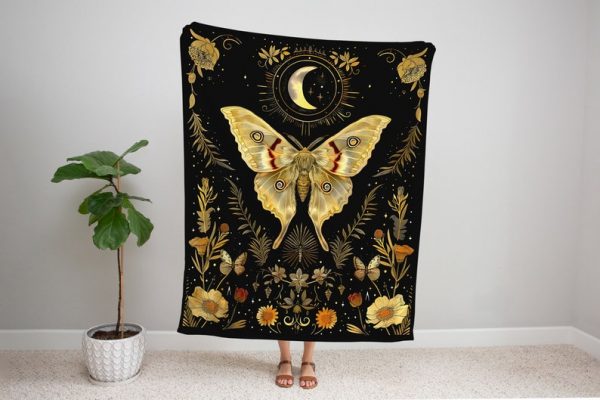 Moon Phase Goth Blanket